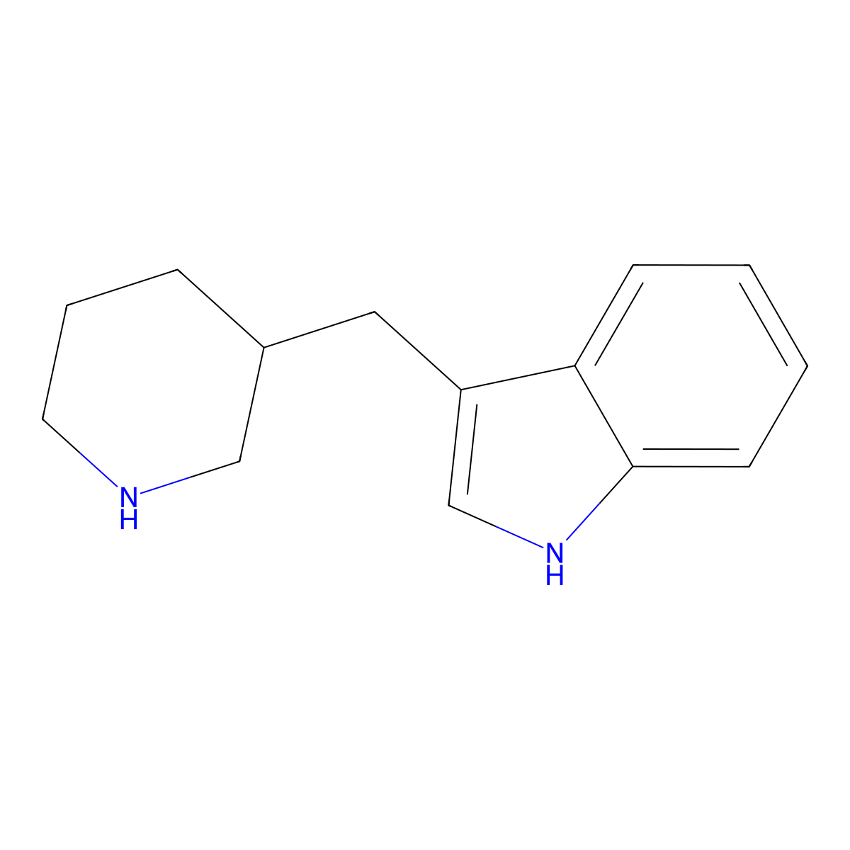 Indole, 3-(3-piperidylmethyl)- molecular structure, CAS 5275-08-1