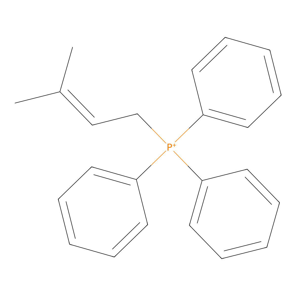 (3-Methyl-2-butenyl)(triphenyl)phosphorane molecular structure, CAS 52750-95-5