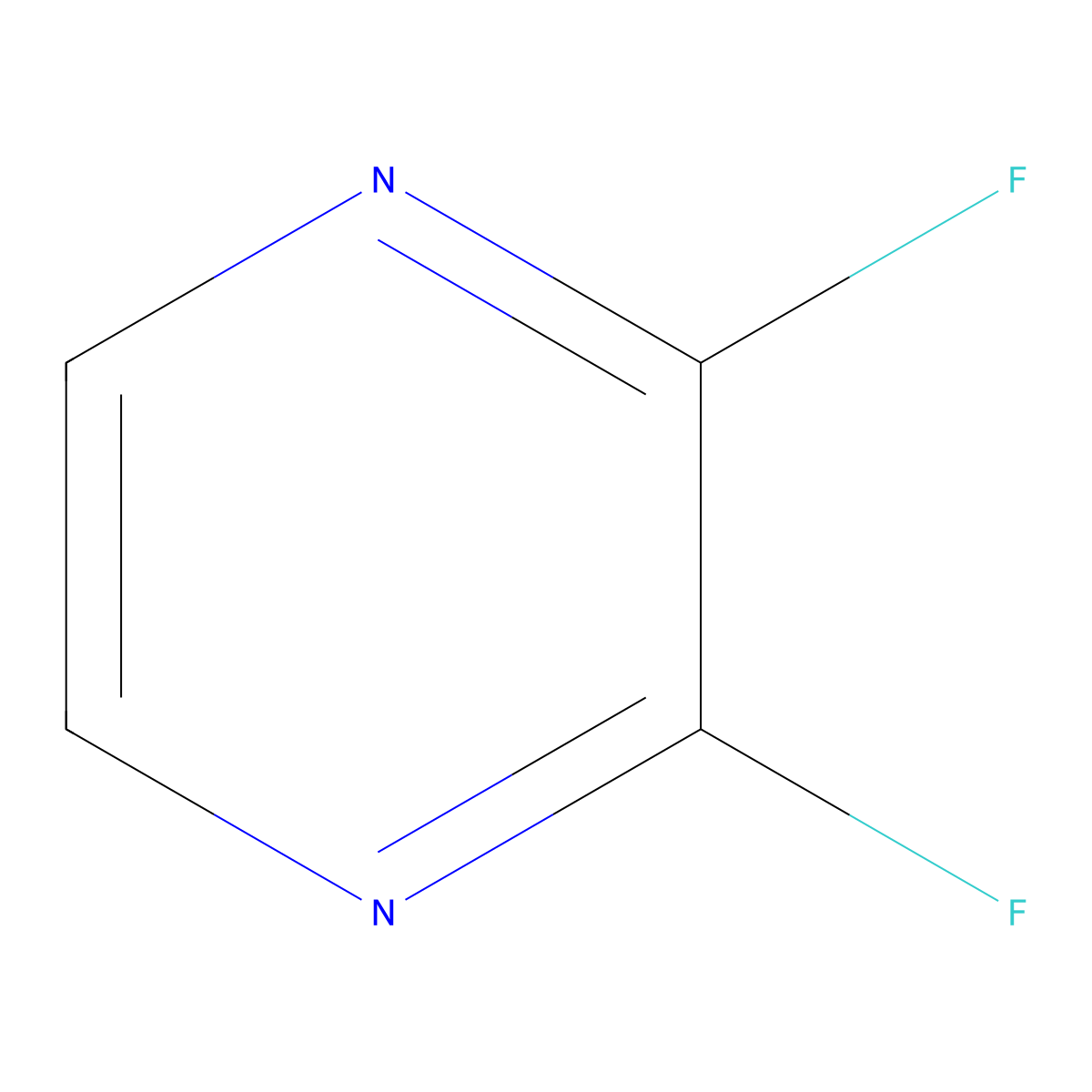 Pyrazine, 2,3-difluoro- molecular structure, CAS 52751-15-2