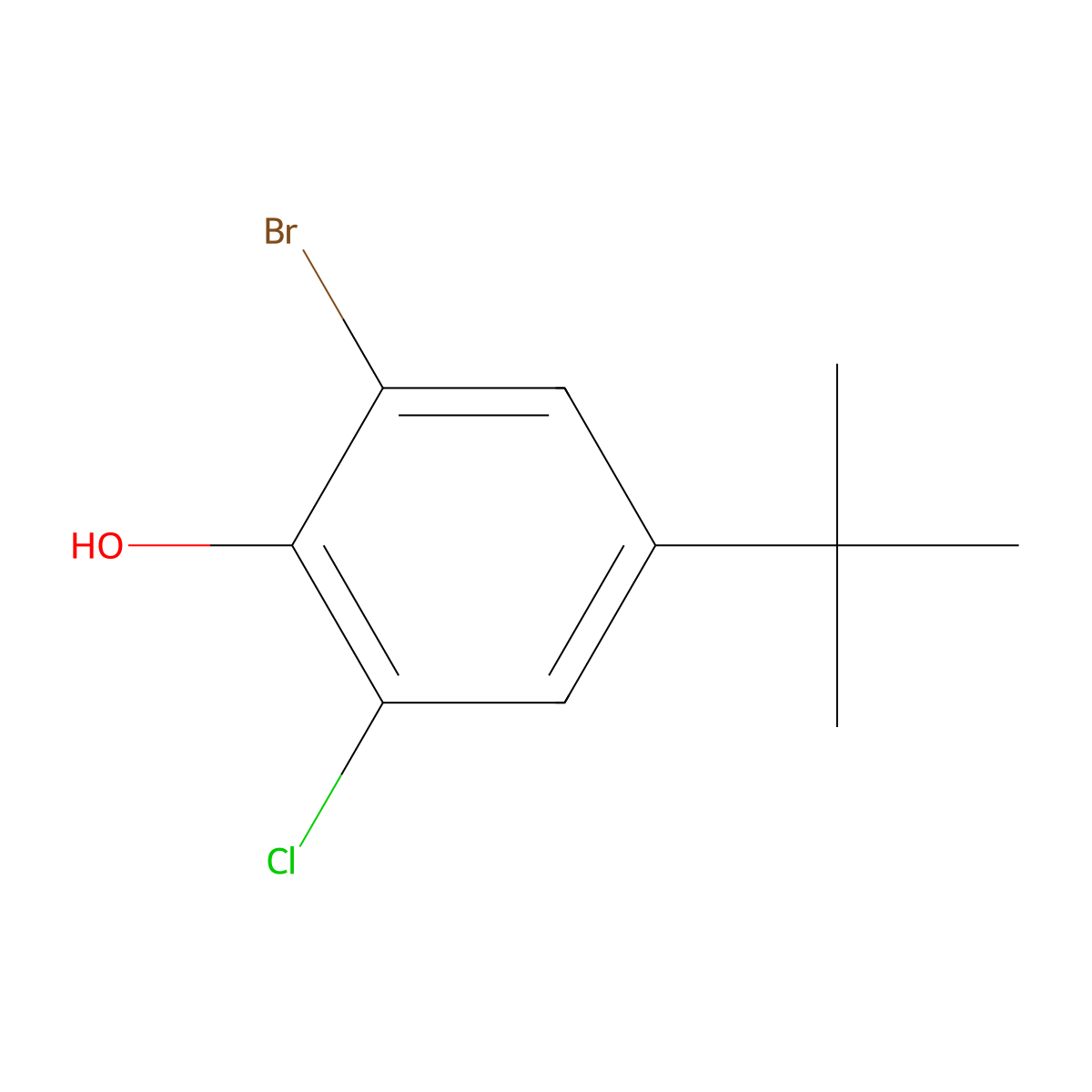 2-Bromo-4-(tert-butyl)-6-chlorophenol molecular structure, CAS 52751-70-9