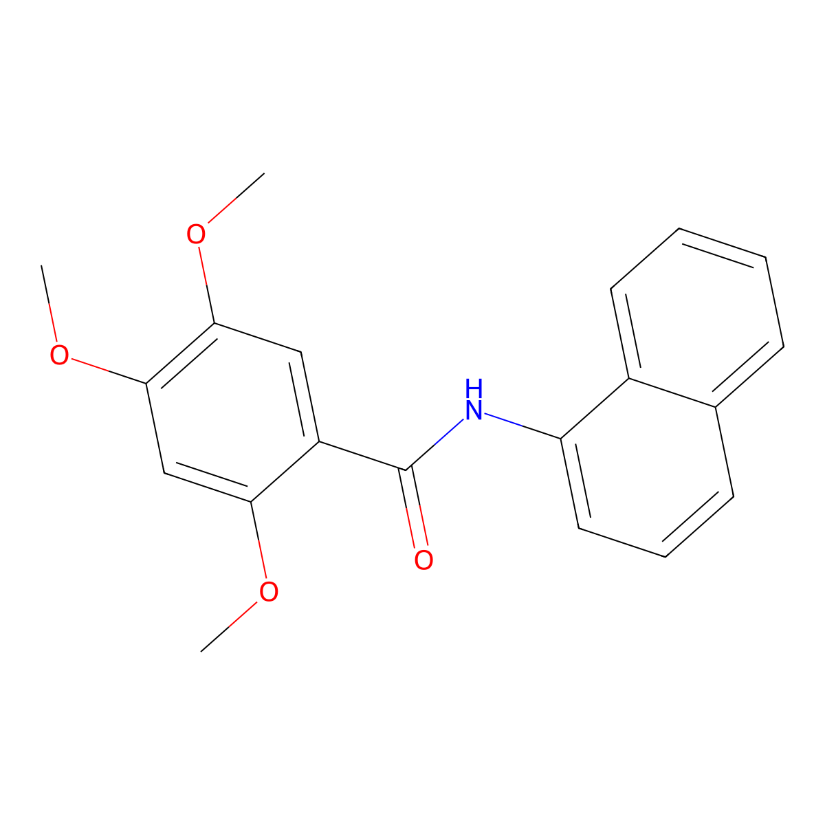 2,4,5-trimethoxy-N-(1-naphthyl)benzamide molecular structure, CAS 52751-87-8