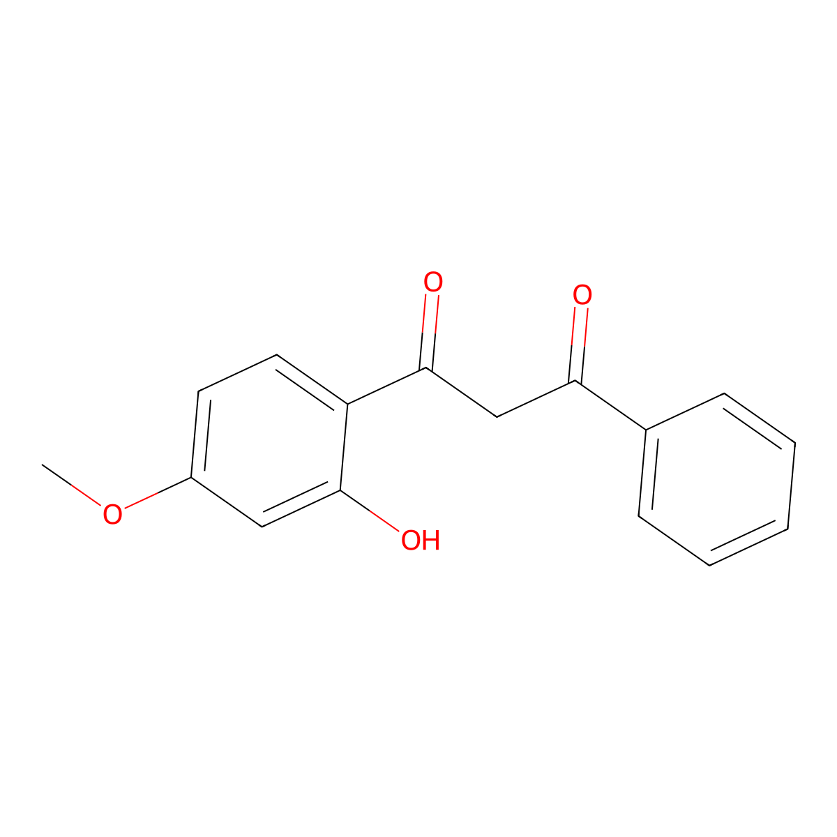 1-(2-Hydroxy-4-methoxyphenyl)-3-phenylpropane-1,3-dione molecular structure, CAS 52752-67-7