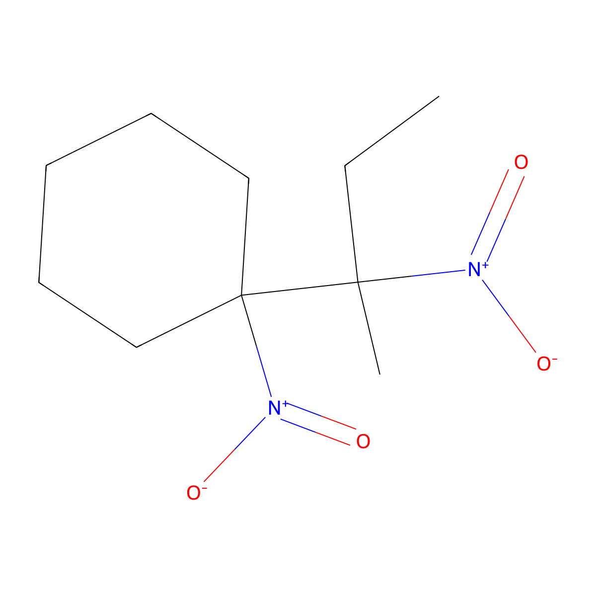 1-(1-Methyl-1-nitropropyl)-1-nitrocyclohexane molecular structure, CAS 52755-26-7