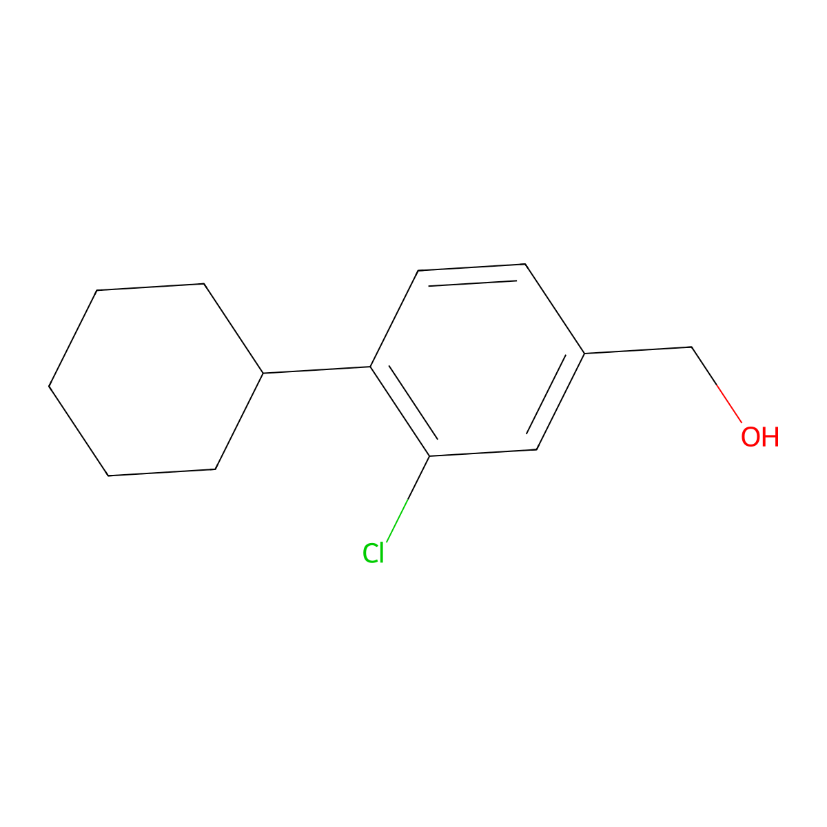 (3-Chloro-4-cyclohexylphenyl)methanol molecular structure, CAS 52758-47-1