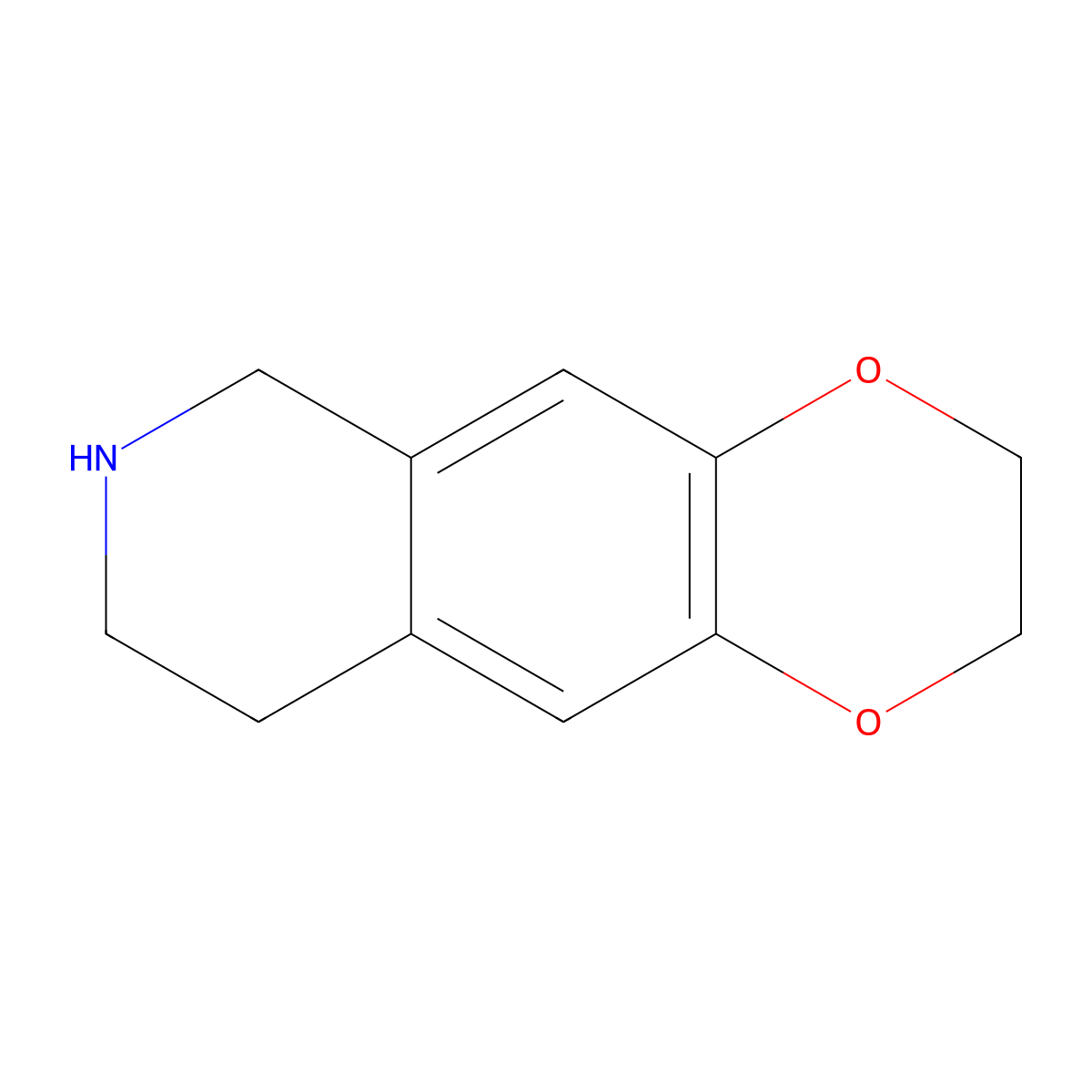 2H,3H,6H,7H,8H,9H-[1,4]dioxino[2,3-g]isoquinoline molecular structure, CAS 52759-01-0