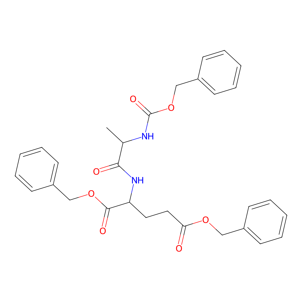 dibenzyl N-[(benzyloxy)carbonyl]alanylglutamate molecular structure, CAS 5276-60-8