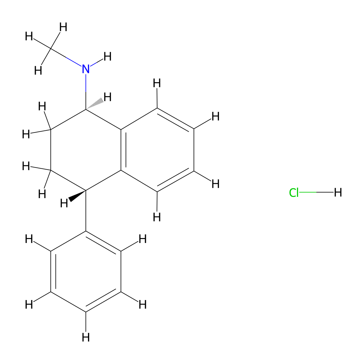 Tametraline Hydrochloride molecular structure, CAS 52760-47-1