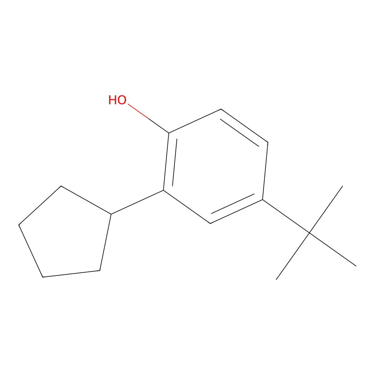 4-tert-Butyl-2-cyclopentylphenol molecular structure, CAS 52762-67-1