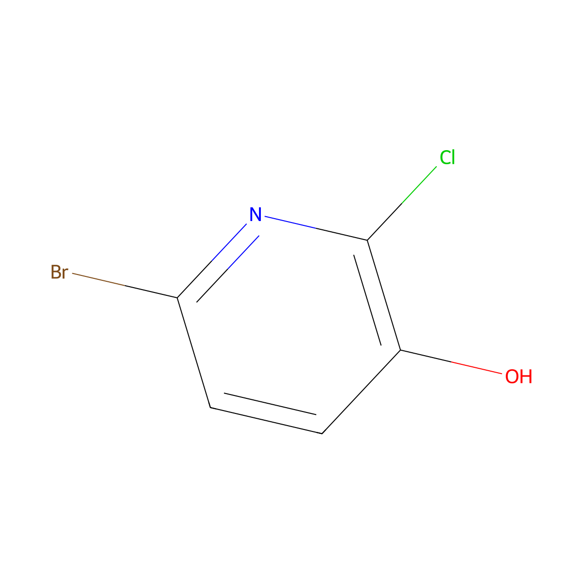 6-Bromo-2-chloropyridin-3-ol molecular structure, CAS 52764-12-2