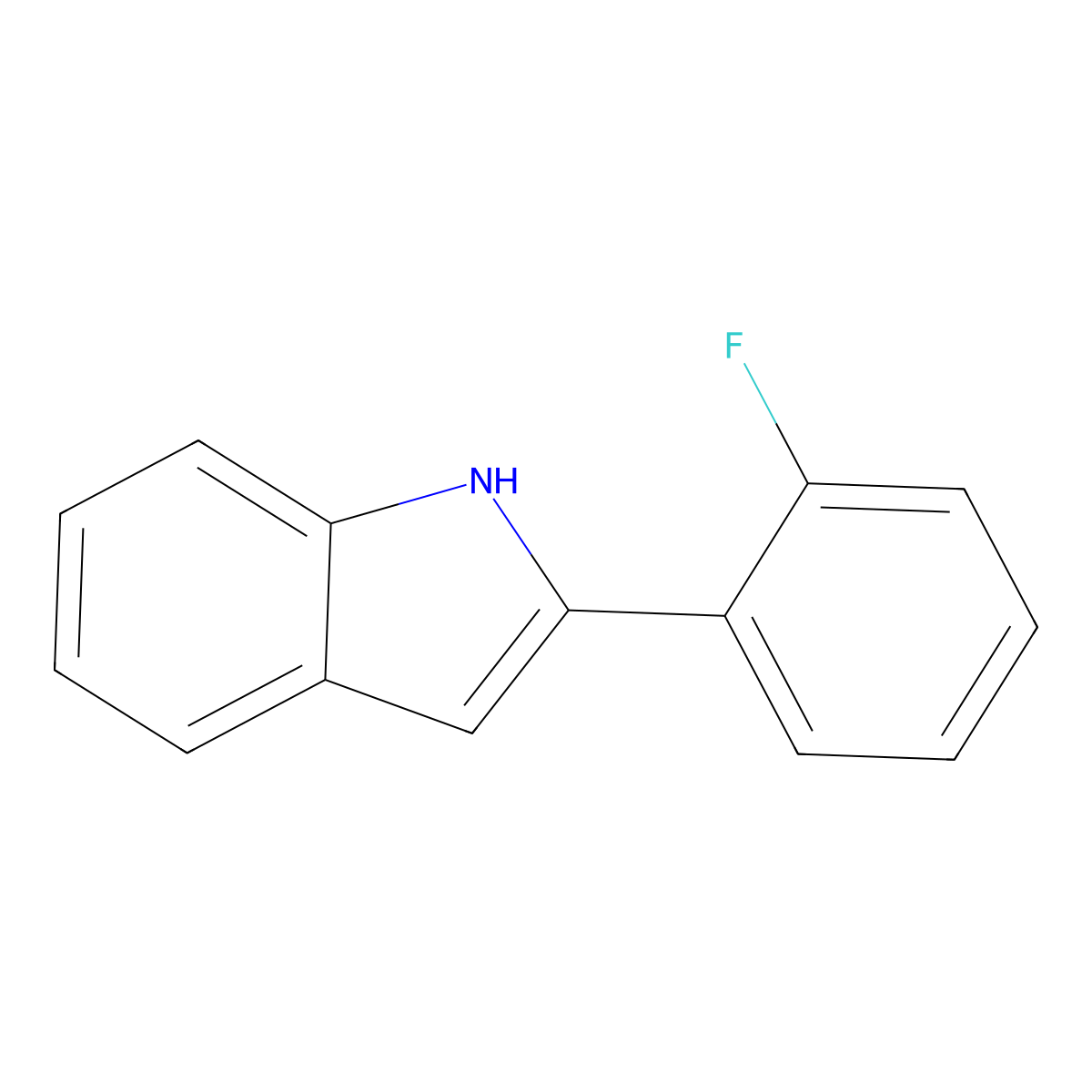 2-(2-Fluorophenyl)-1H-indole molecular structure, CAS 52765-22-7