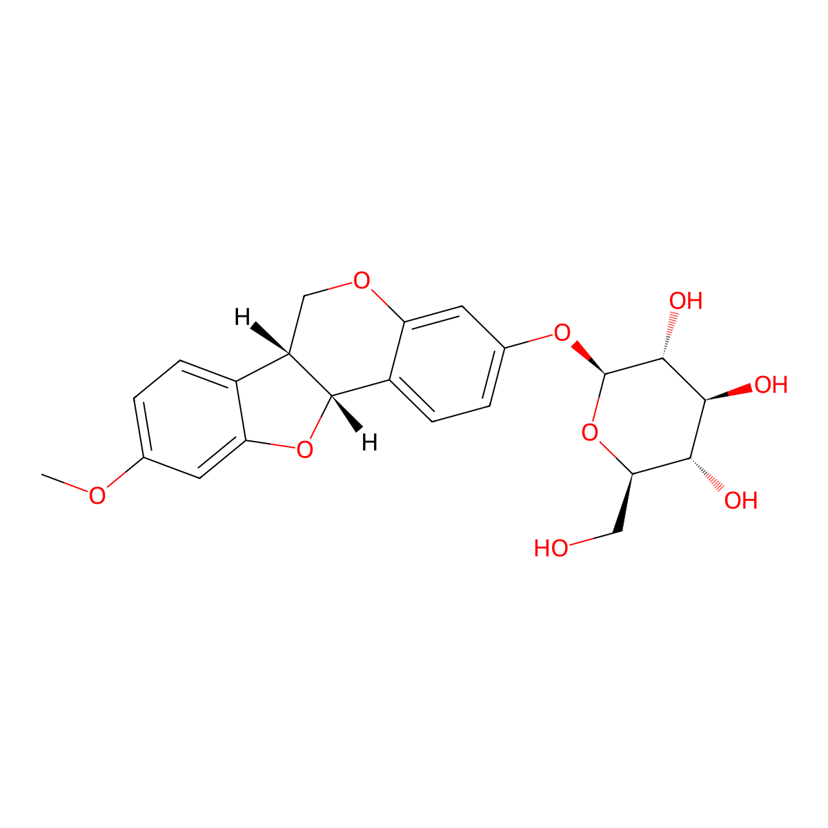 Medicarpin 3-O-glucoside molecular structure, CAS 52766-70-8
