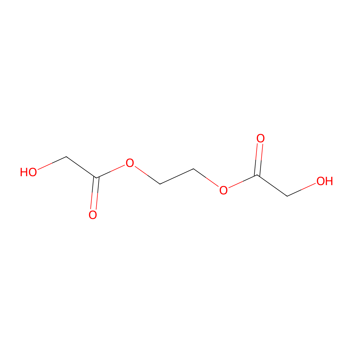 Acetic acid, 2-hydroxy-, 1,1'-(1,2-ethanediyl) ester molecular structure, CAS 52767-61-0