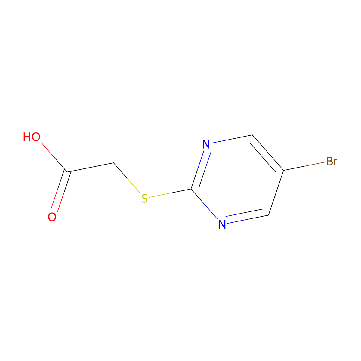 2-((5-Bromopyrimidin-2-yl)thio)acetic acid molecular structure, CAS 52767-92-7