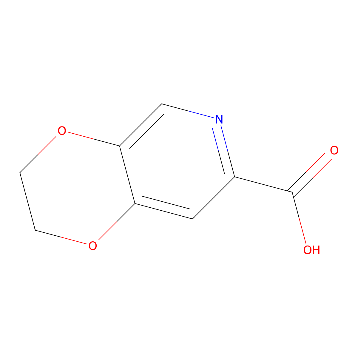 2H,3H-(1,4)dioxino(2,3-c)pyridine-7-carboxylic acid molecular structure, CAS 527681-13-6