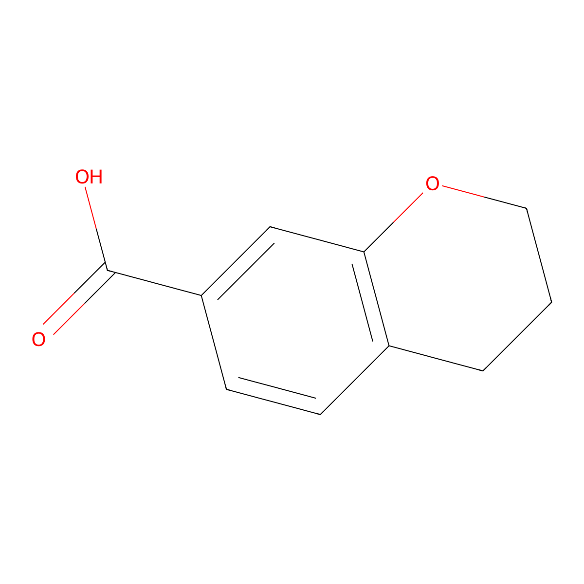 3,4-dihydro-2H-1-benzopyran-7-carboxylic acid molecular structure, CAS 527681-33-0