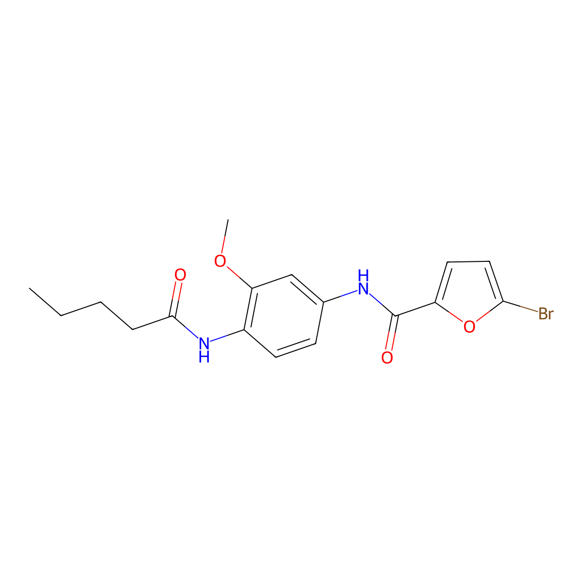5-bromo-N-[3-methoxy-4-(pentanoylamino)phenyl]furan-2-carboxamide molecular structure, CAS 527689-13-0