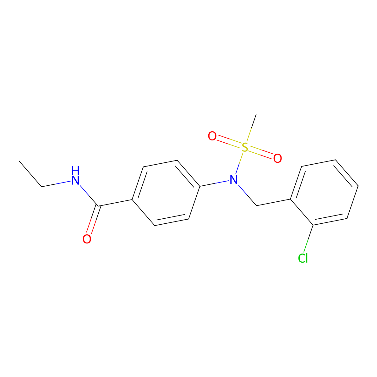 4-[(2-chlorophenyl)methyl-methylsulfonylamino]-N-ethylbenzamide molecular structure, CAS 527689-64-1