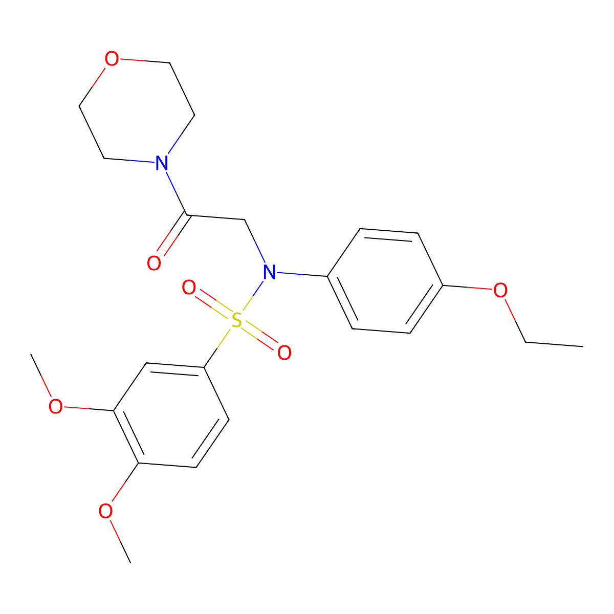 N-(4-ethoxyphenyl)-3,4-dimethoxy-N-[2-(morpholin-4-yl)-2-oxoethyl]benzenesulfonamide molecular structure, CAS 527692-44-0