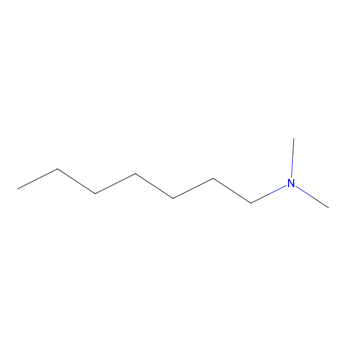 N,N-Dimethylheptylamine molecular structure, CAS 5277-11-2