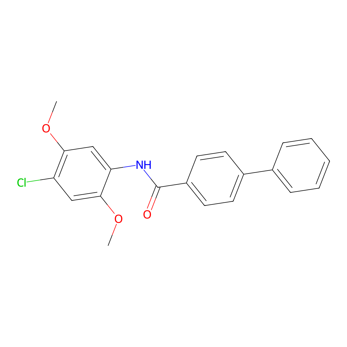 N-(4-chloro-2,5-dimethoxyphenyl)-4-phenylbenzamide molecular structure, CAS 5277-43-0