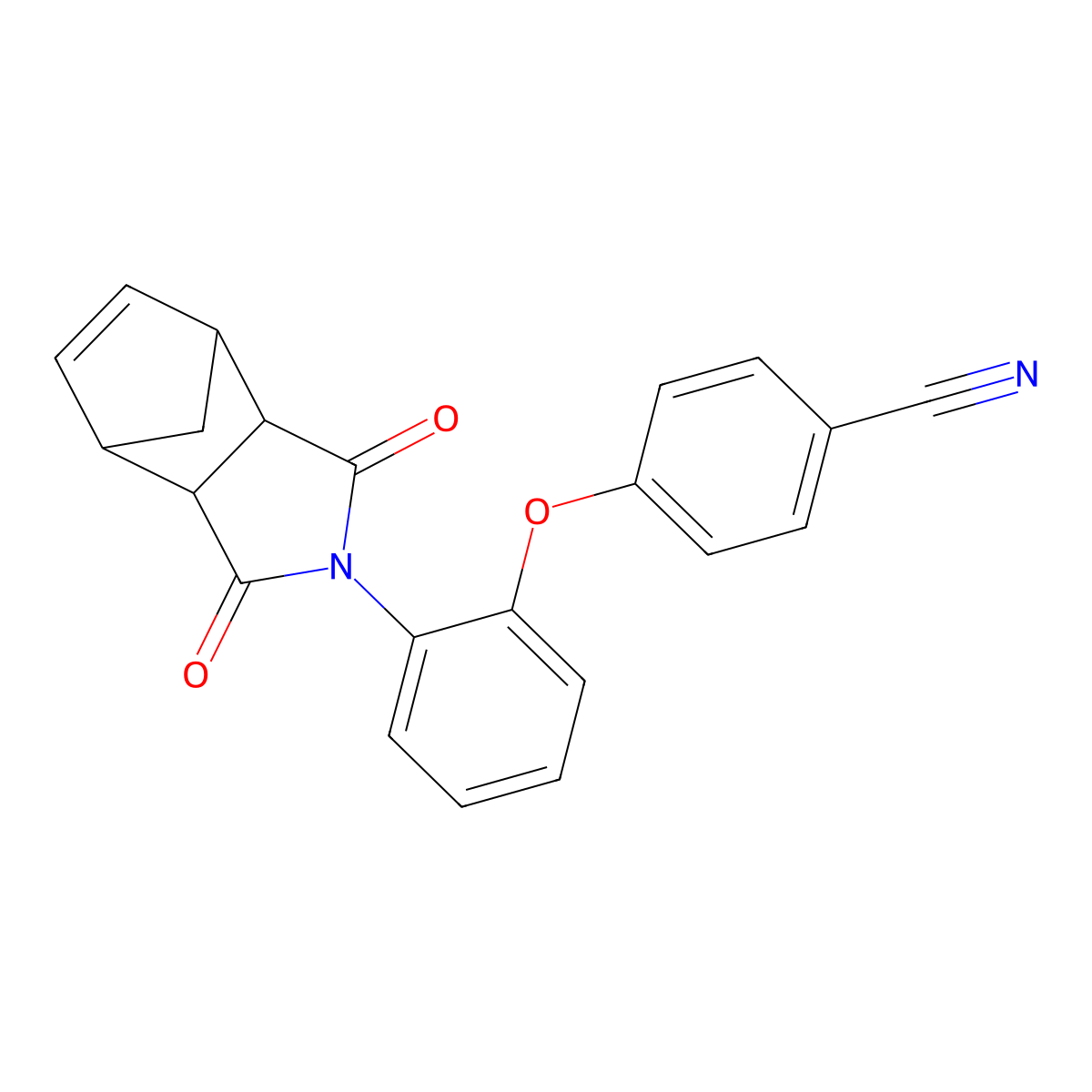4-[2-(1,3-dioxo-1,3,3a,4,7,7a-hexahydro-2H-4,7-methanoisoindol-2-yl)phenoxy]benzonitrile molecular structure, CAS 5277-85-0
