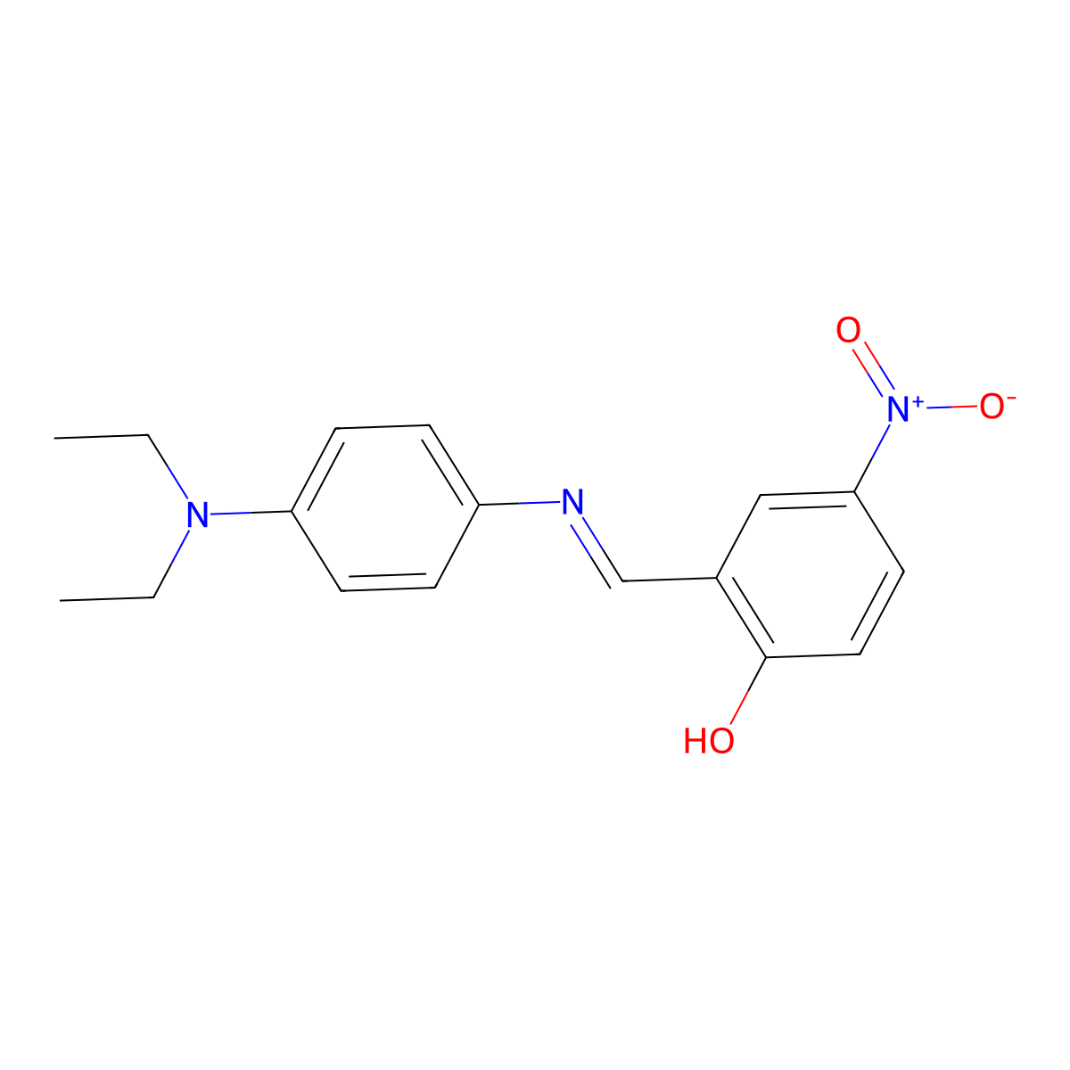 2-((E)-{[4-(diethylamino)phenyl]imino}methyl)-4-nitrophenol molecular structure, CAS 5277-99-6