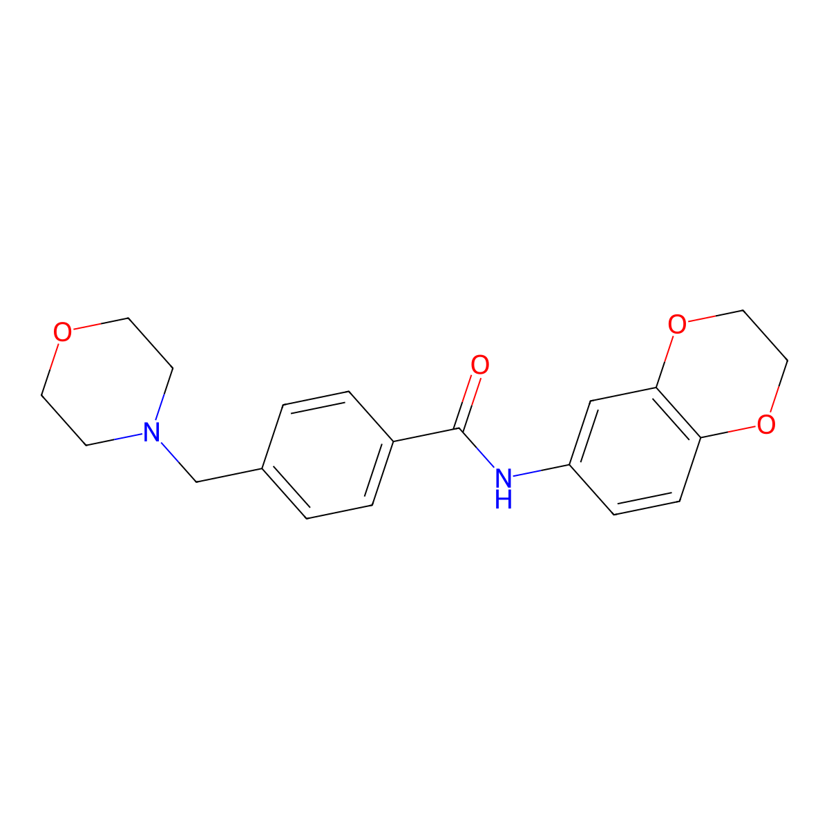 N-(2,3-dihydro-1,4-benzodioxin-6-yl)-4-(morpholin-4-ylmethyl)benzamide molecular structure, CAS 527700-68-1