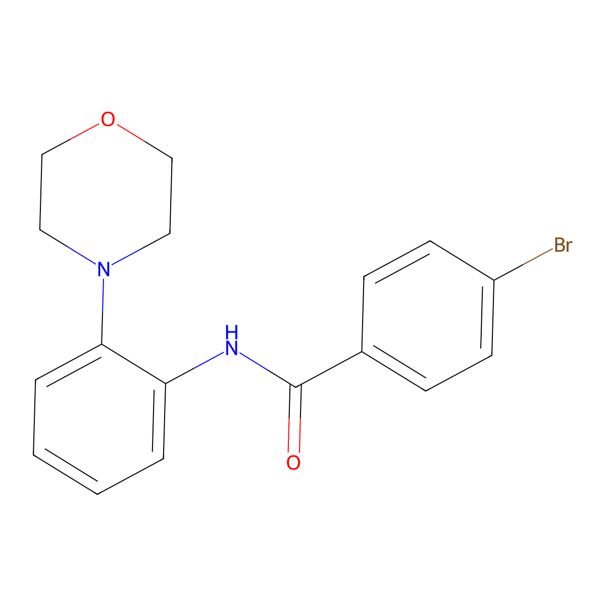 4-bromo-N-(2-morpholin-4-ylphenyl)benzamide molecular structure, CAS 527701-85-5