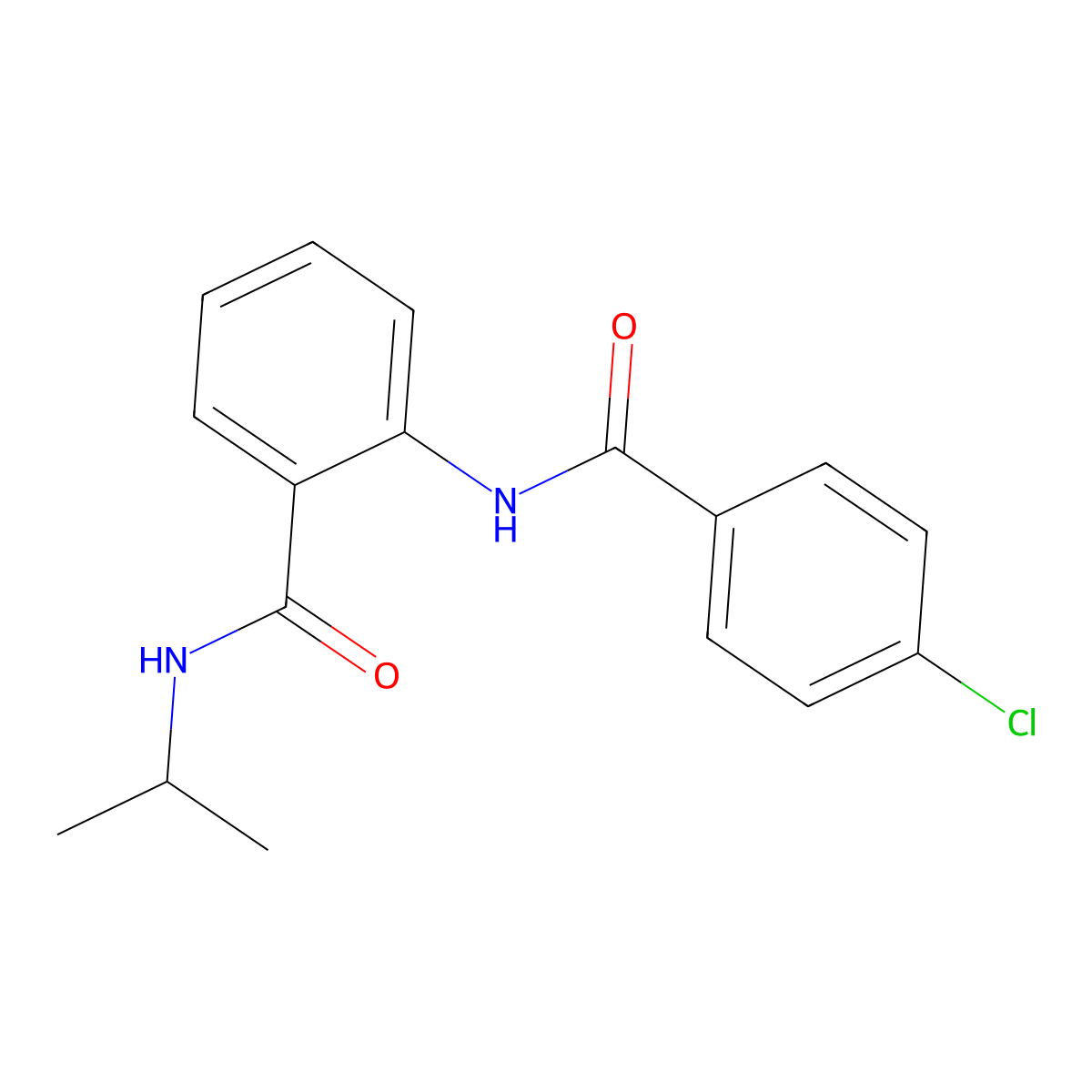 2-{[(4-chlorophenyl)carbonyl]amino}-N-(propan-2-yl)benzamide molecular structure, CAS 527703-28-2
