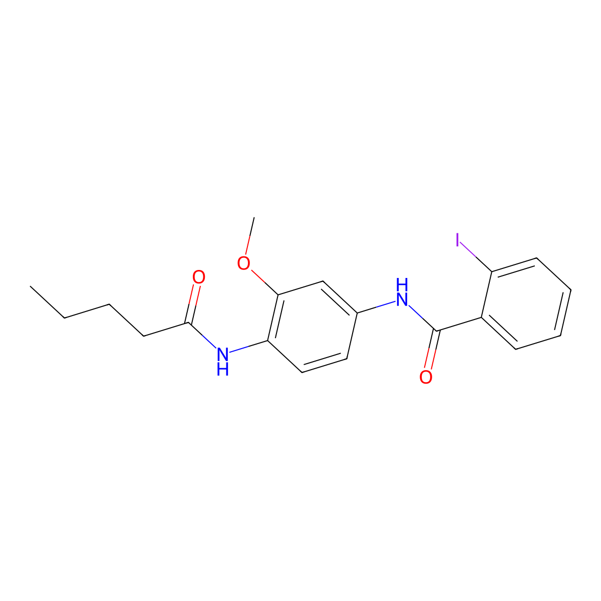 2-iodo-N-[3-methoxy-4-(pentanoylamino)phenyl]benzamide molecular structure, CAS 527707-99-9