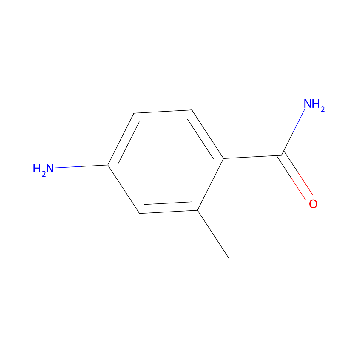 4-Amino-2-methylbenzamide molecular structure, CAS 52771-13-8