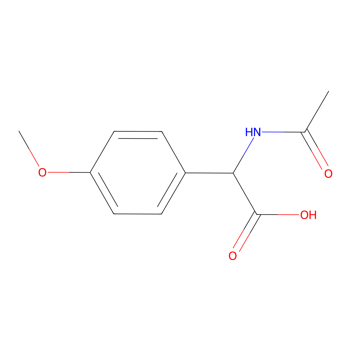 N-acetyl-4-methoxyphenylglycine molecular structure, CAS 52771-14-9
