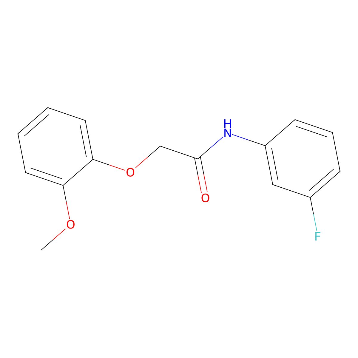N-(3-fluorophenyl)-2-(2-methoxyphenoxy)acetamide molecular structure, CAS 527711-30-4