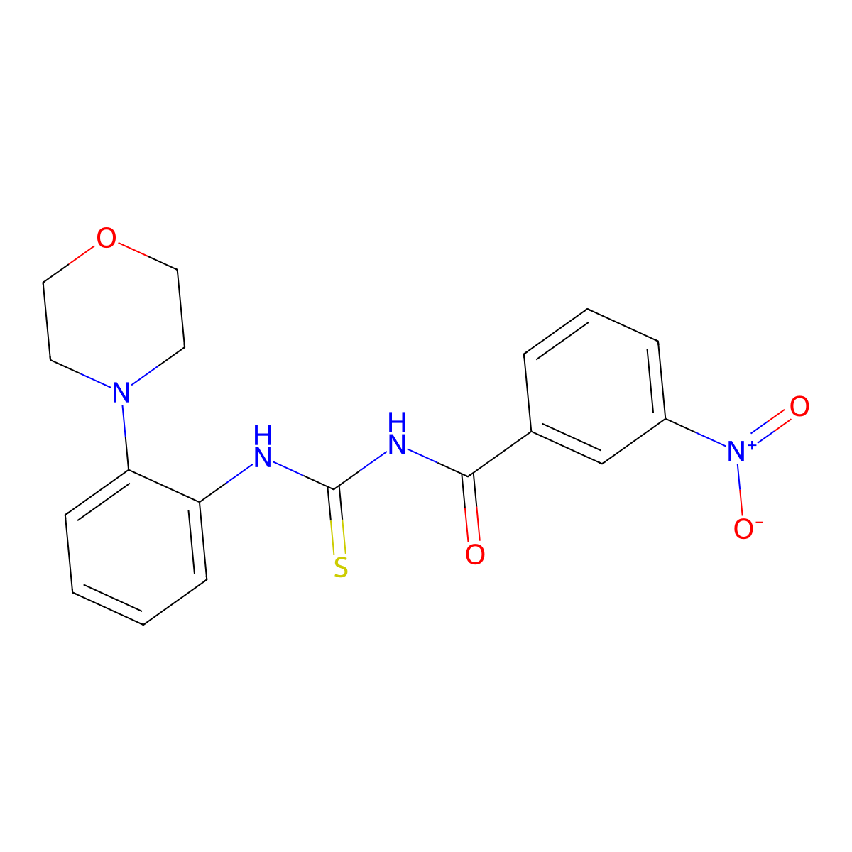N-[(2-morpholin-4-ylphenyl)carbamothioyl]-3-nitrobenzamide molecular structure, CAS 527711-65-5