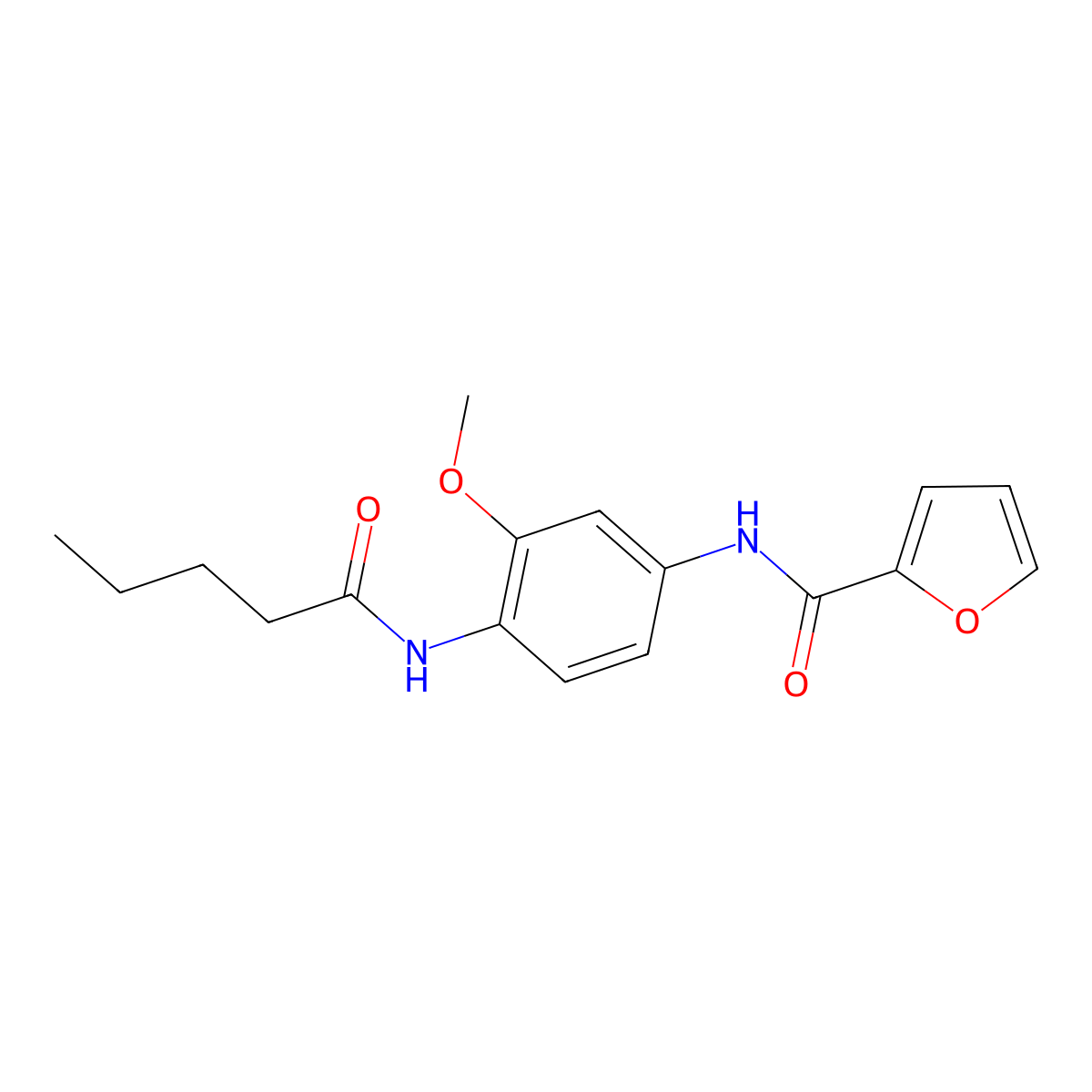 N-[3-methoxy-4-(pentanoylamino)phenyl]furan-2-carboxamide molecular structure, CAS 527712-00-1