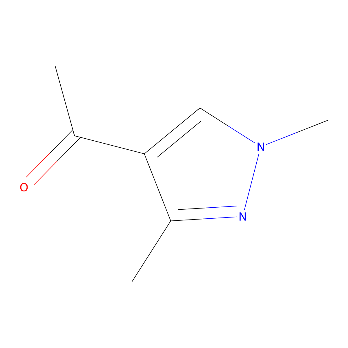 1-(1,3-dimethyl-1H-pyrazol-4-yl)ethan-1-one molecular structure, CAS 52773-23-6