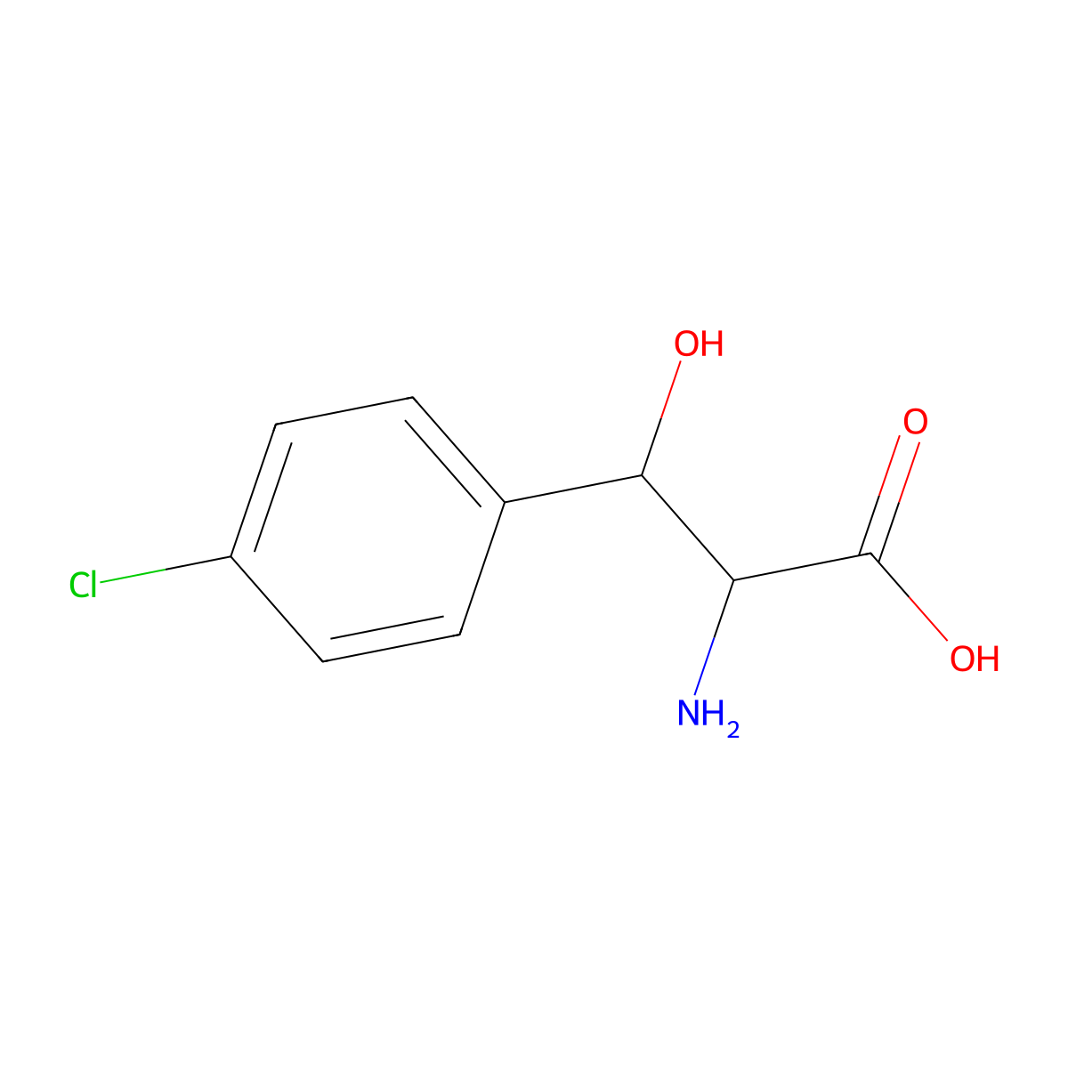 2-Amino-3-(4-chlorophenyl)-3-hydroxypropanoic acid molecular structure, CAS 52773-85-0