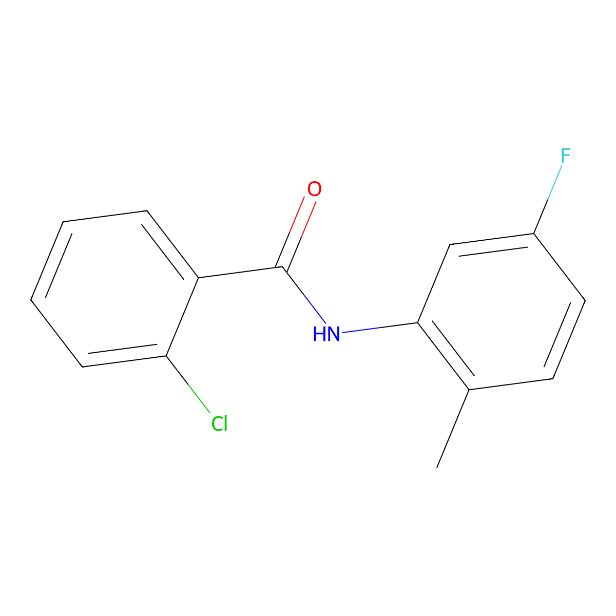 2-chloro-N-(5-fluoro-2-methylphenyl)benzamide molecular structure, CAS 527741-50-0