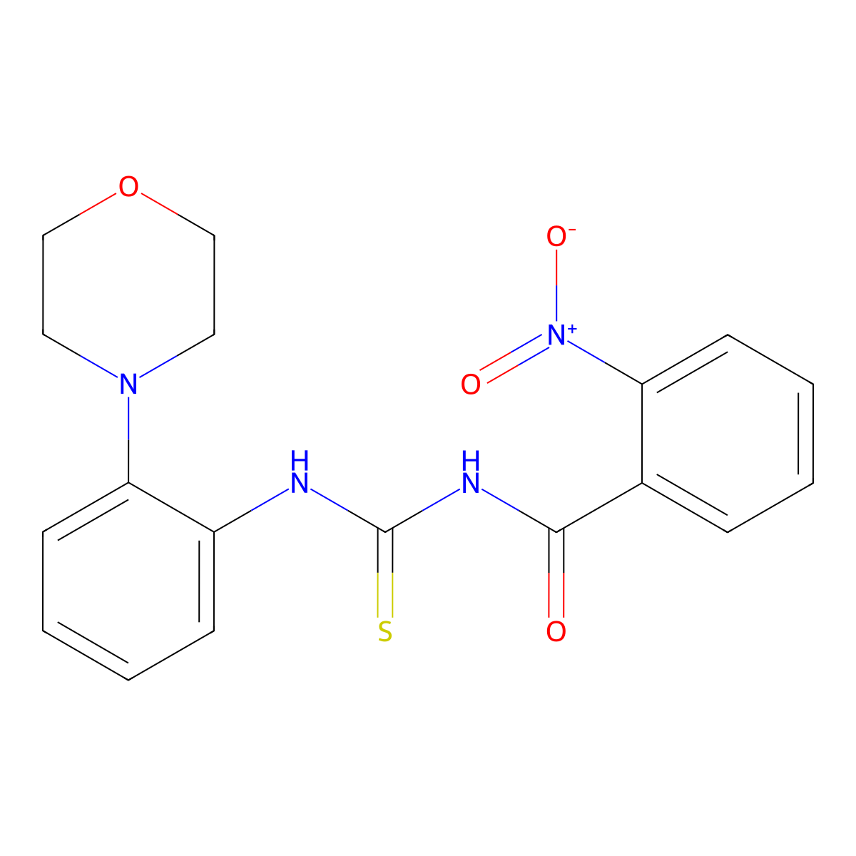 N-[(2-morpholin-4-ylphenyl)carbamothioyl]-2-nitrobenzamide molecular structure, CAS 527742-49-0
