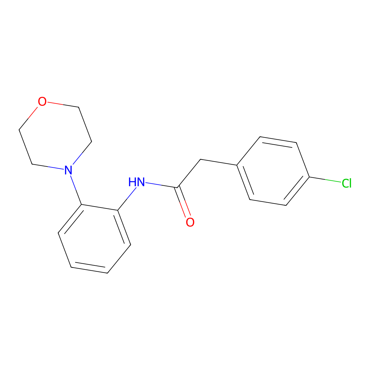 2-(4-chlorophenyl)-N-(2-morpholin-4-ylphenyl)acetamide molecular structure, CAS 527746-69-6
