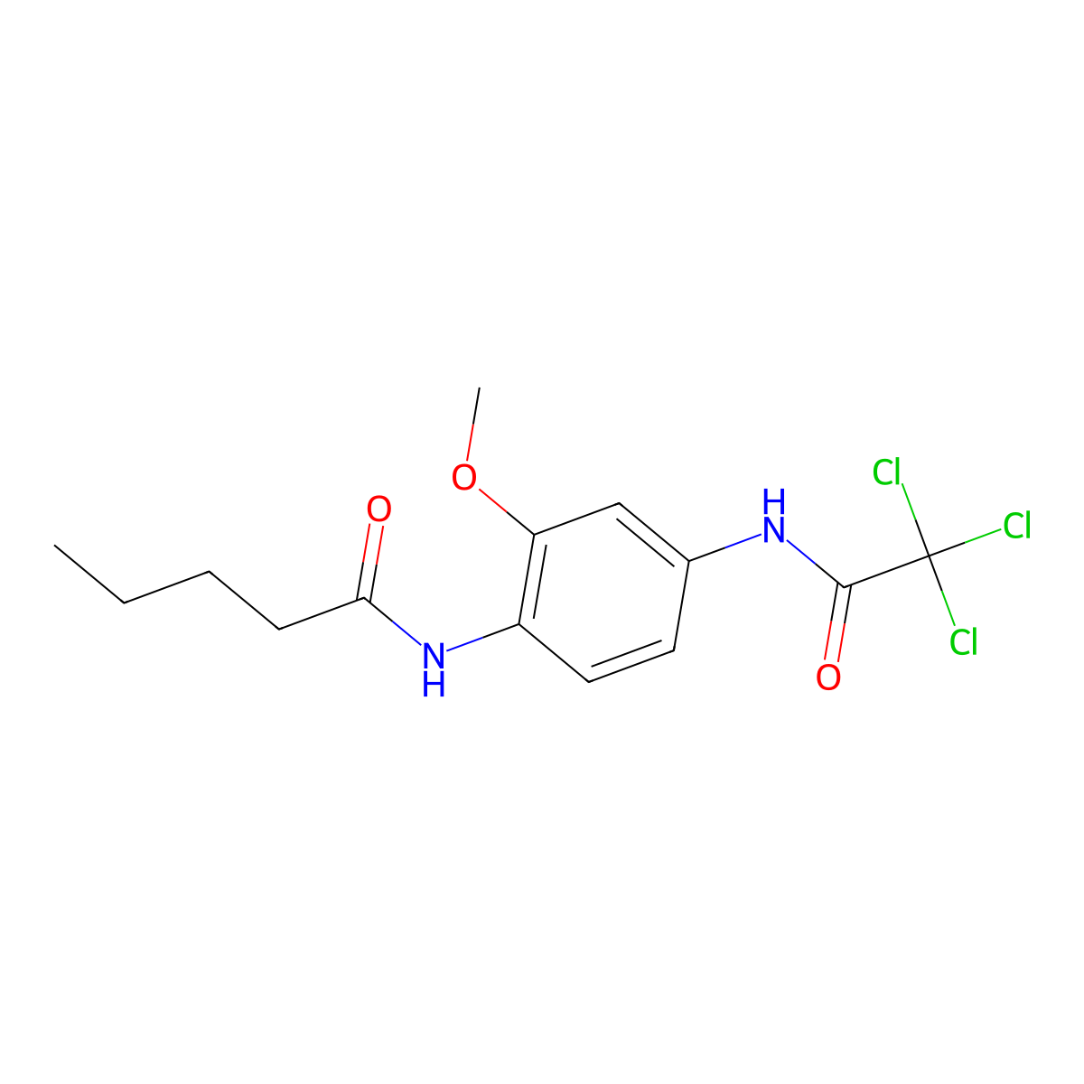 N-[2-methoxy-4-[(2,2,2-trichloroacetyl)amino]phenyl]pentanamide molecular structure, CAS 527748-59-0
