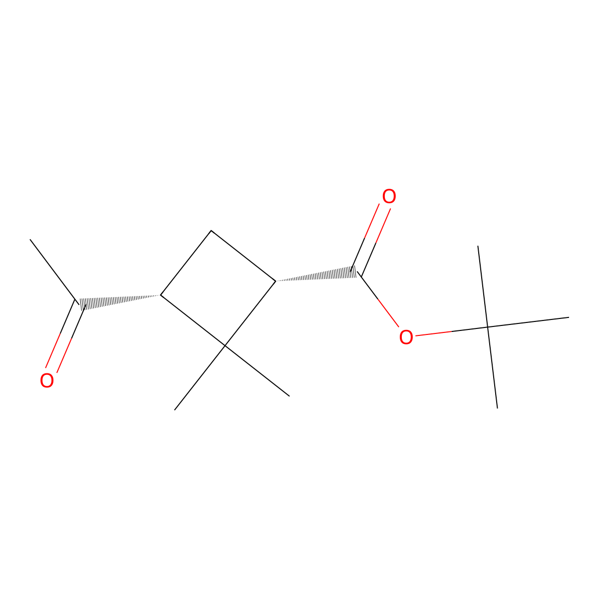 tert-butyl (1S,3R)-3-acetyl-2,2-dimethylcyclobutane-1-carboxylate molecular structure, CAS 527751-13-9