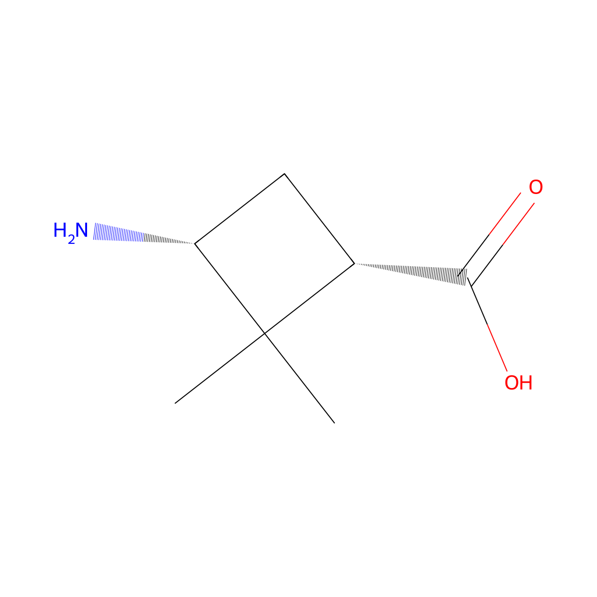 (1S,3R)-3-Amino-2,2-dimethylcyclobutanecarboxylic acid molecular structure, CAS 527751-18-4
