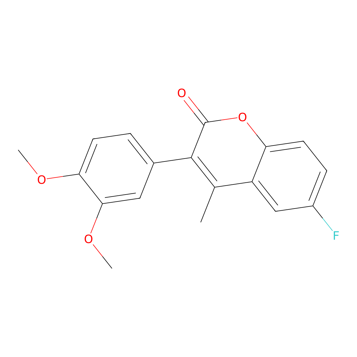 3-(3,4-Dimethoxyphenyl)-6-fluoro-4-methylcoumarin molecular structure, CAS 527751-34-4