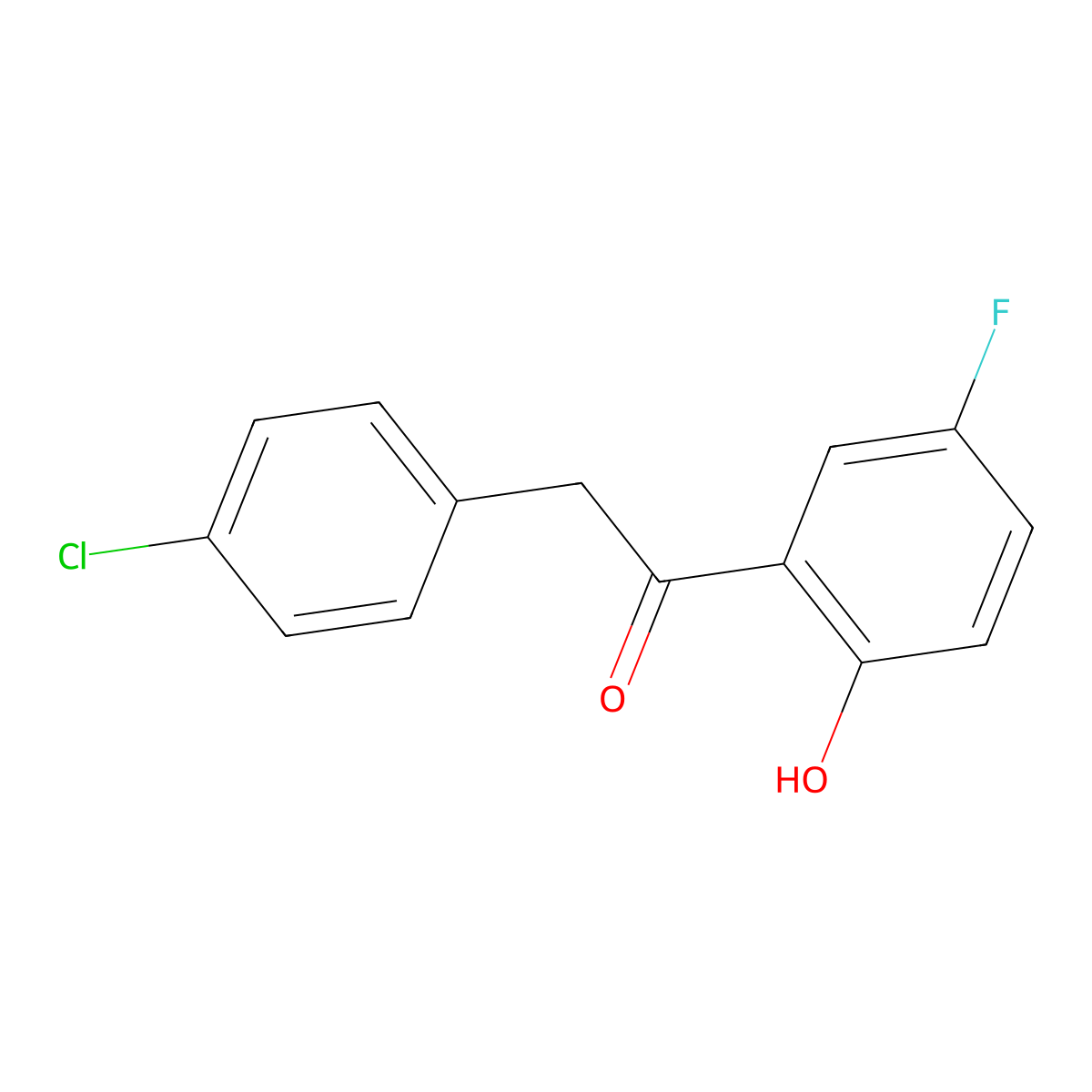 2-(4-Chlorophenyl)-5'-fluoro-2'-hydroxyacetophenone molecular structure, CAS 527751-48-0