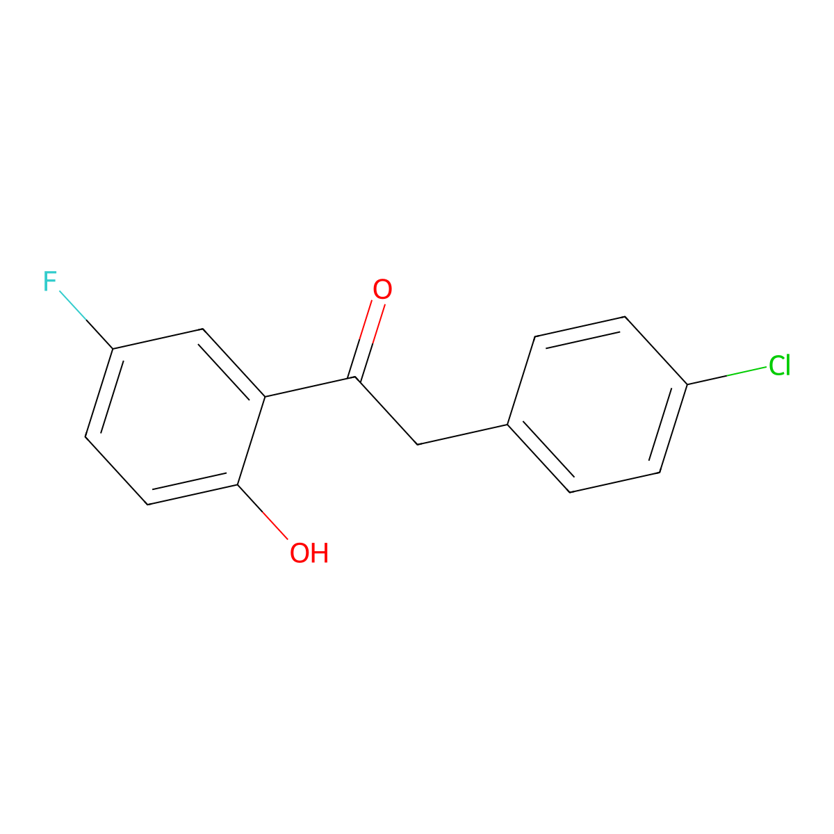 2-(4-Chlorophenyl)-5'-fluoro-2'-hydroxyacetophenone molecular structure, CAS 527751-48-0