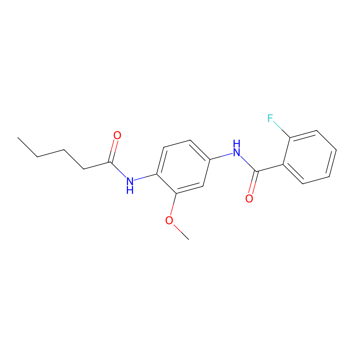 2-fluoro-N-[3-methoxy-4-(pentanoylamino)phenyl]benzamide molecular structure, CAS 527752-60-9