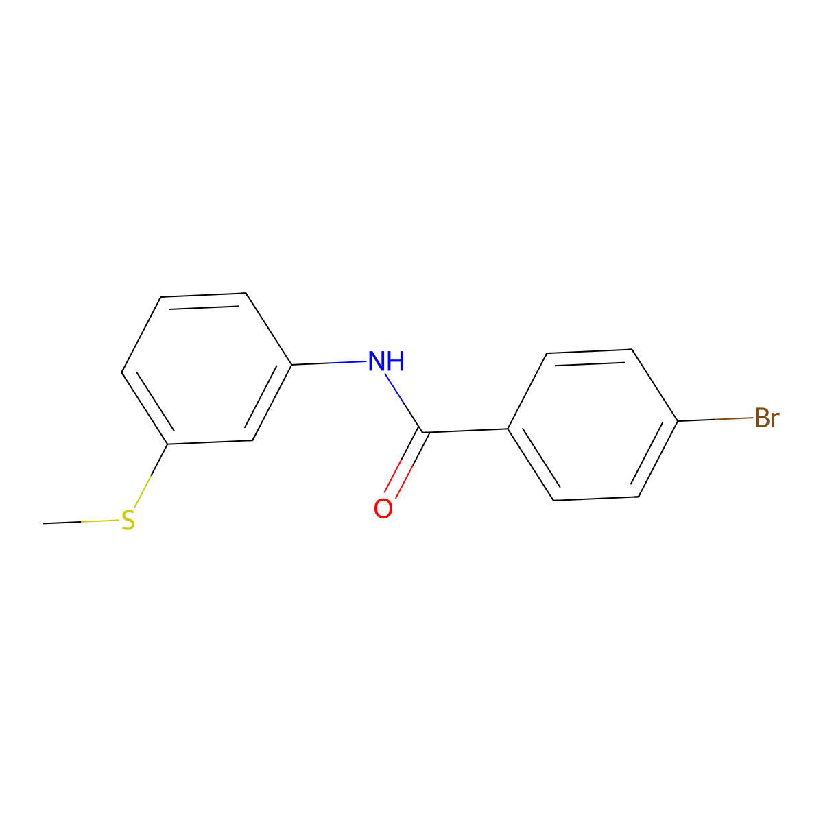 4-bromo-N-(3-methylsulfanylphenyl)benzamide molecular structure, CAS 527752-86-9