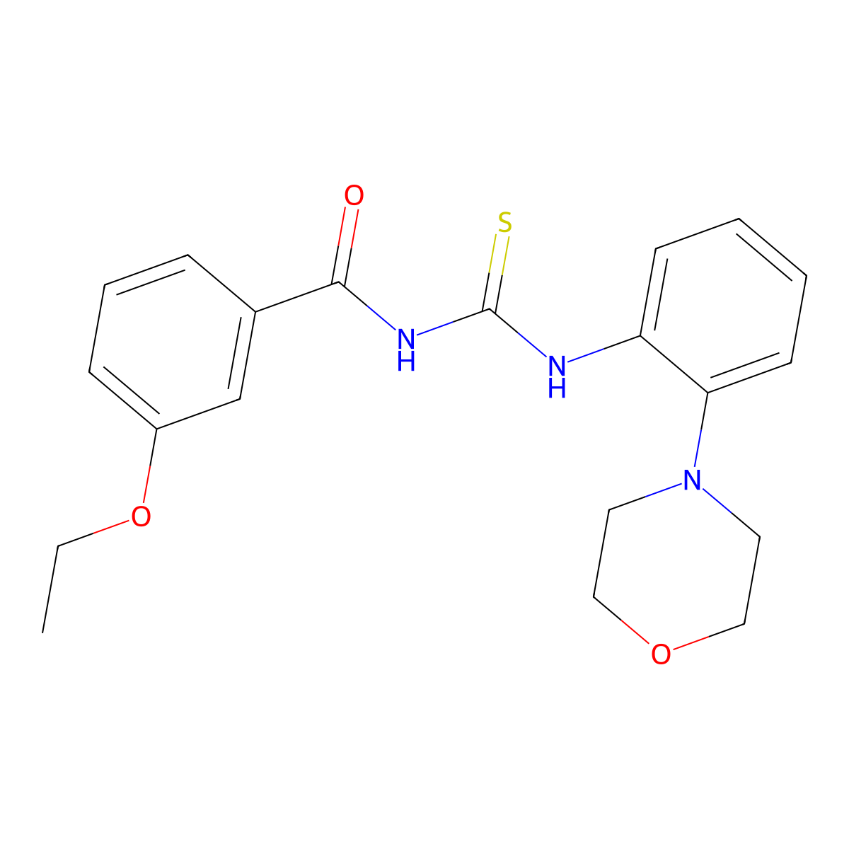 3-ethoxy-N-[(2-morpholin-4-ylphenyl)carbamothioyl]benzamide molecular structure, CAS 527756-23-6