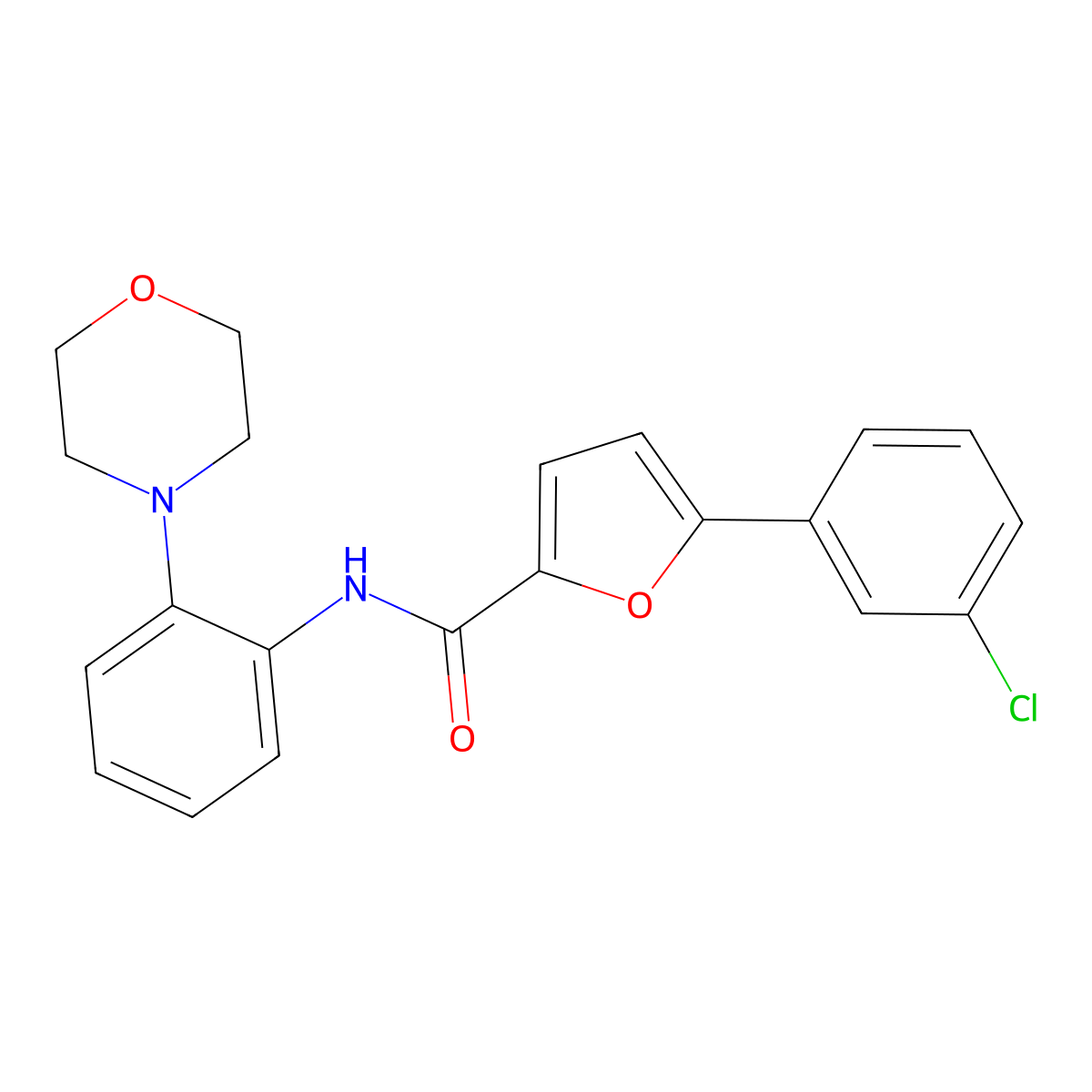 5-(3-chlorophenyl)-N-(2-morpholin-4-ylphenyl)furan-2-carboxamide molecular structure, CAS 527757-40-0